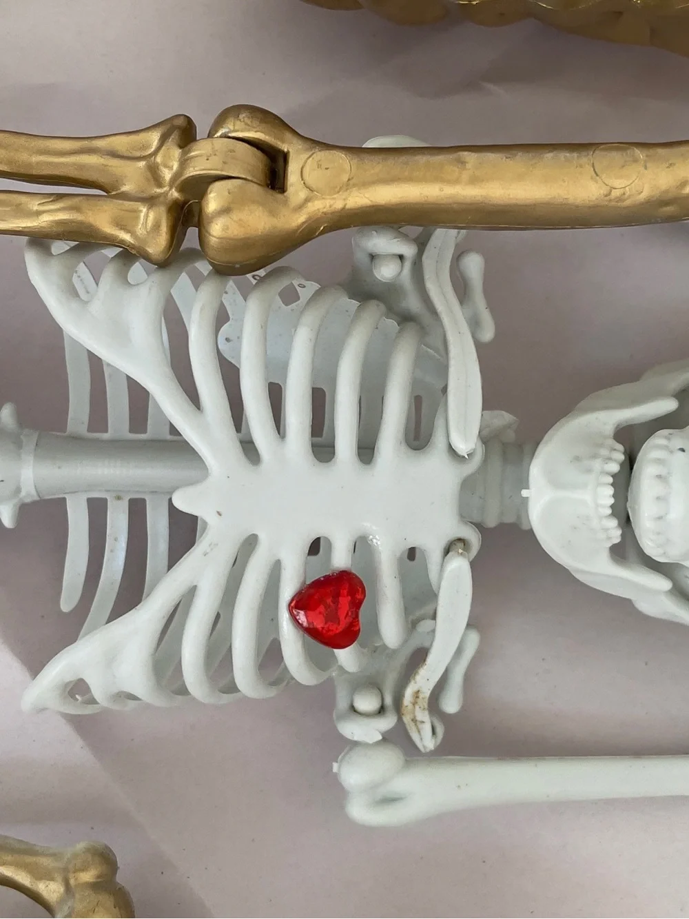 Set of Decorative Skeletons - Gold and White